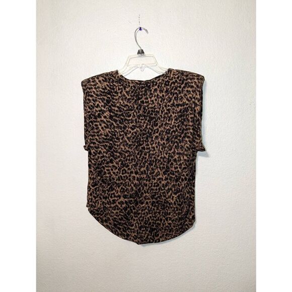 Good American Leopard Print Crew Neck Strong Extended Shoulder Tank Size 3 (Lg) - Picture 4 of 11